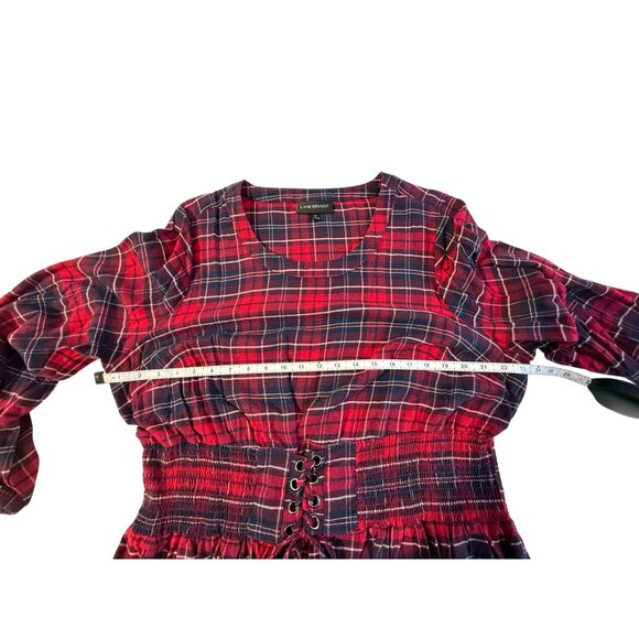 LANE BRYANT Red Navy Plaid Tunic Top - Size 20 - Picture 4 of 10